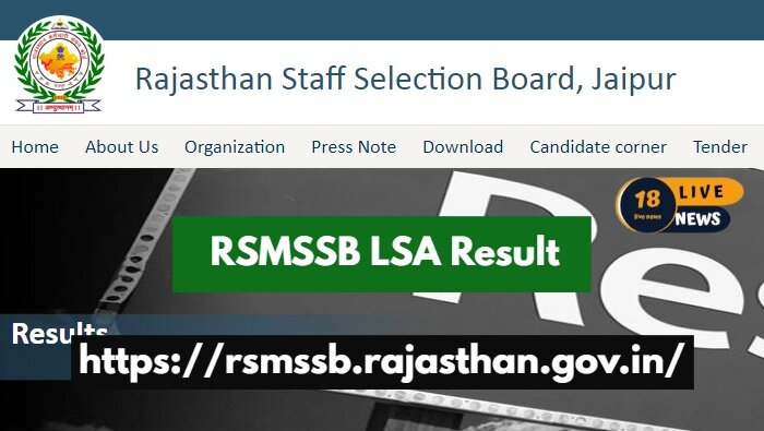 RSMSSB LSA Result
